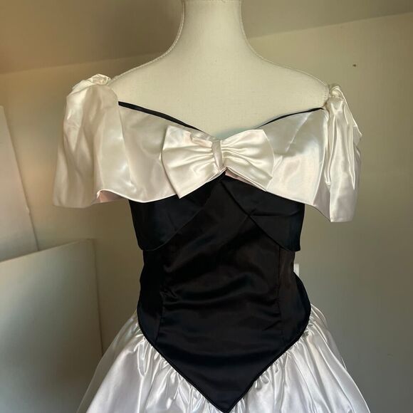Vintage Formal Evening Ballgown Black Tie Peplum Poofy Strapless Maxi Size‎ 6 - Picture 4 of 9